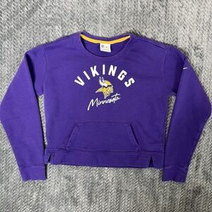 Minnesota Vikings NFL Nike Team Cropped Football Sweatshirt Womens Medium Purple